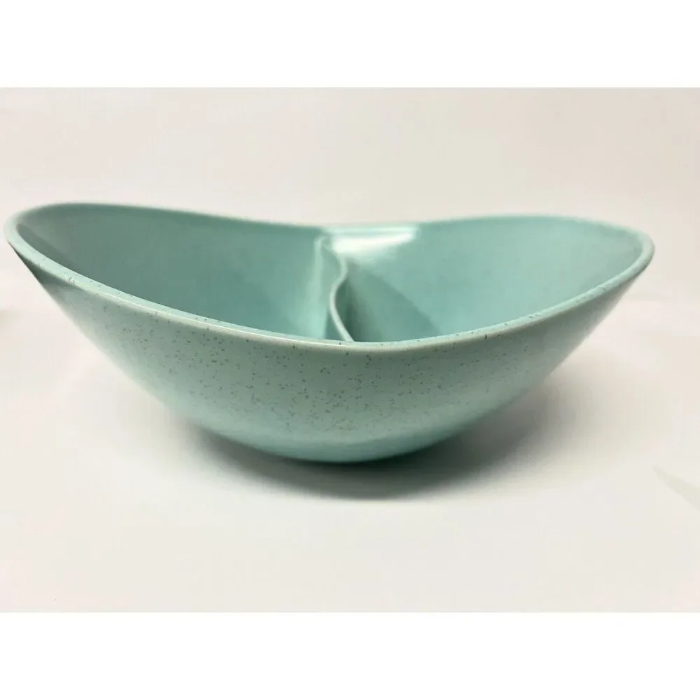 Vintage Vernon Ware Divided Bowl MCM Atomic Heavenly Days Dip Blue Retro Atomic